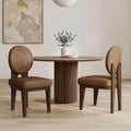 Upholstered Leather Dining Chairs Set of 2