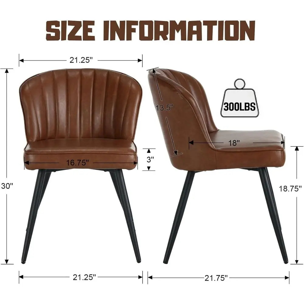 Brown Leather Dining Chairs Set of 4