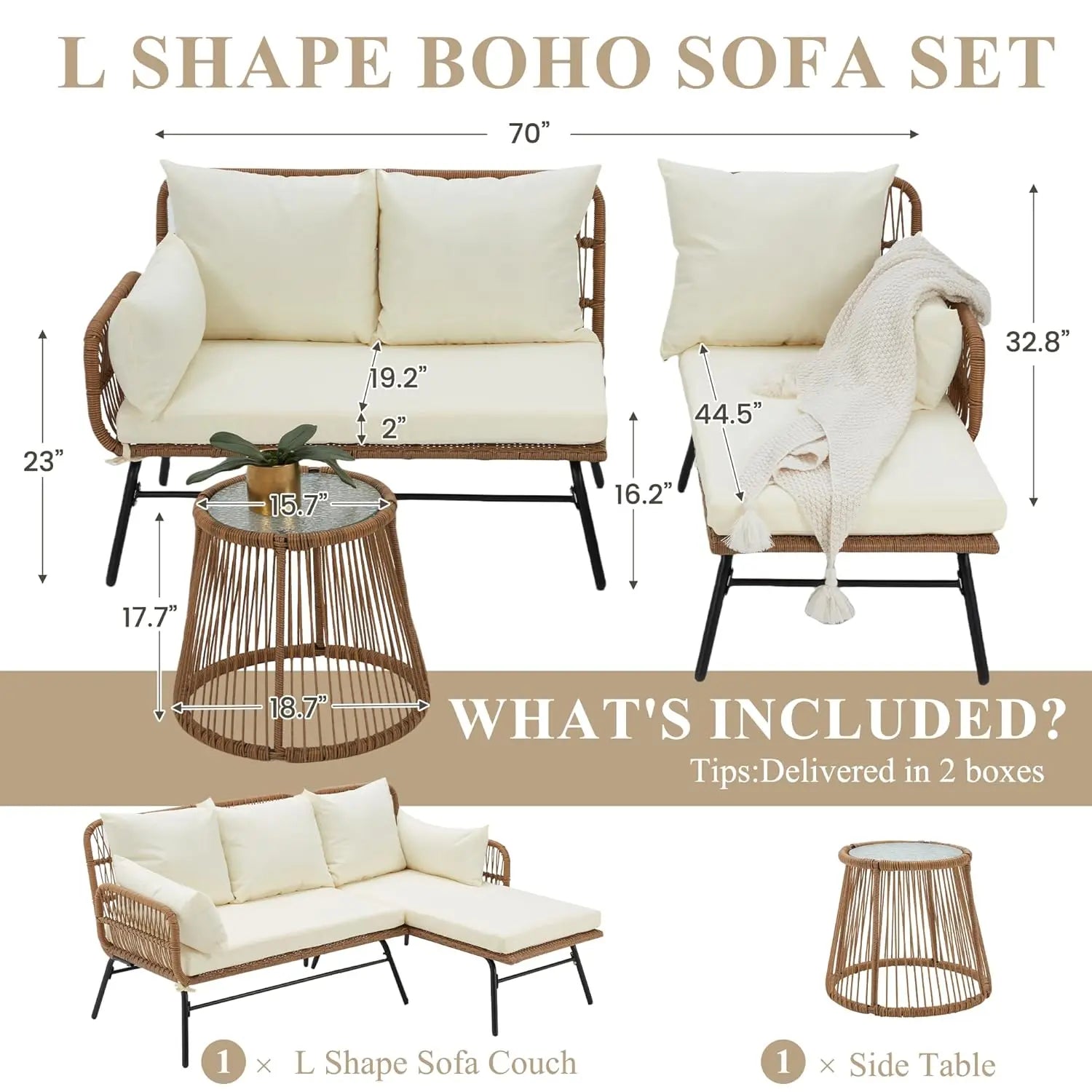 L-Shaped Patio Lounge Set