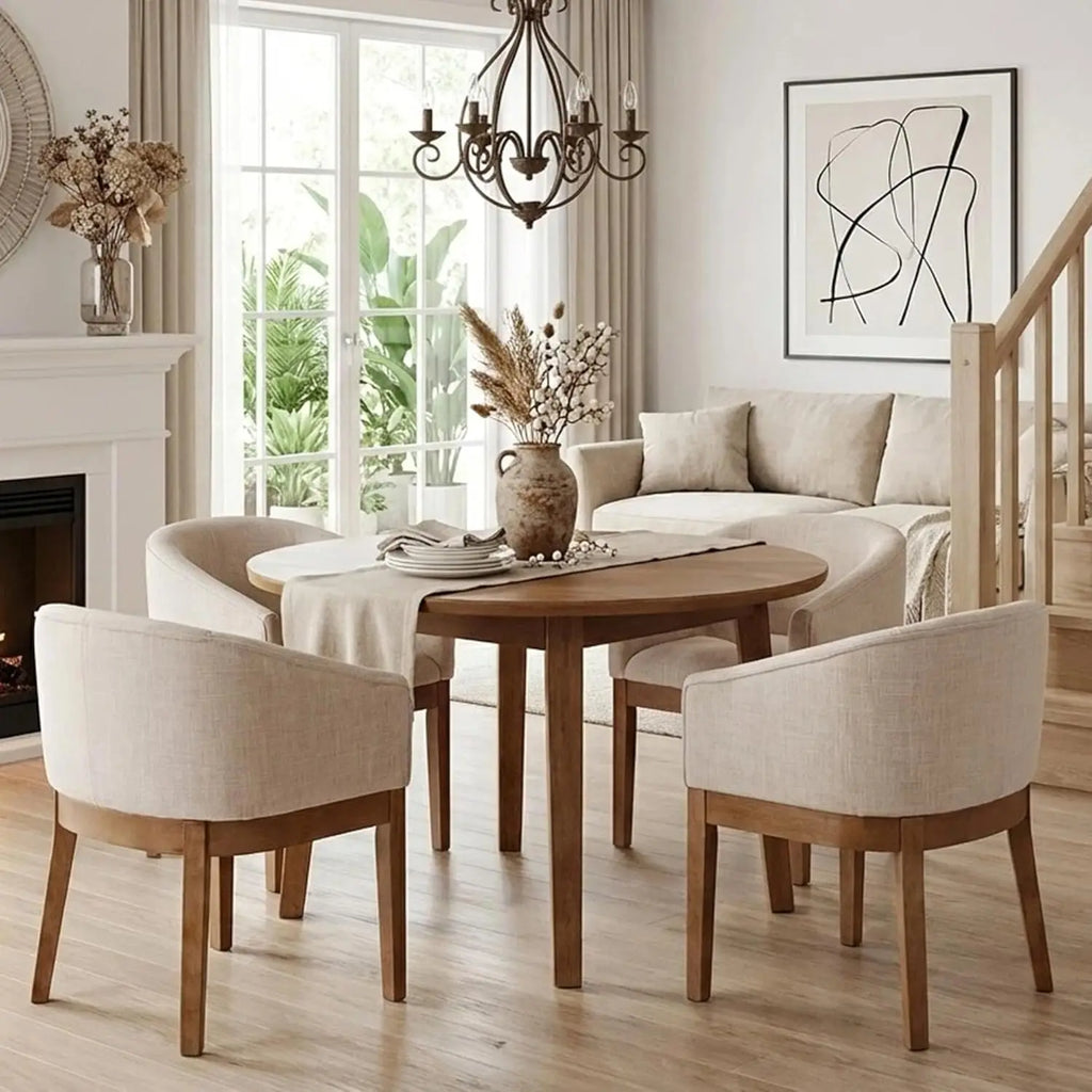 Mid-Century Barrel Dining Chairs Set of 2