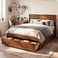 Walnut Storage Bed Frame