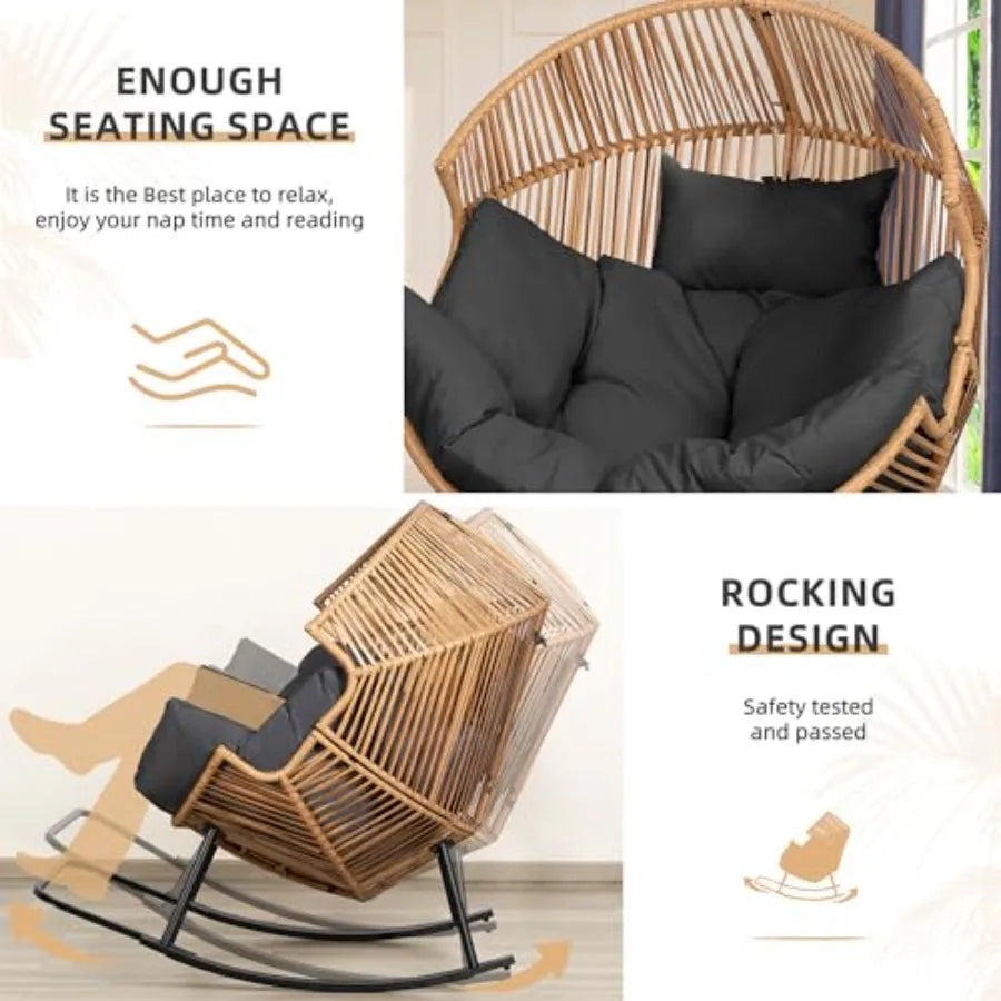 Wicker Egg Rocking Chair