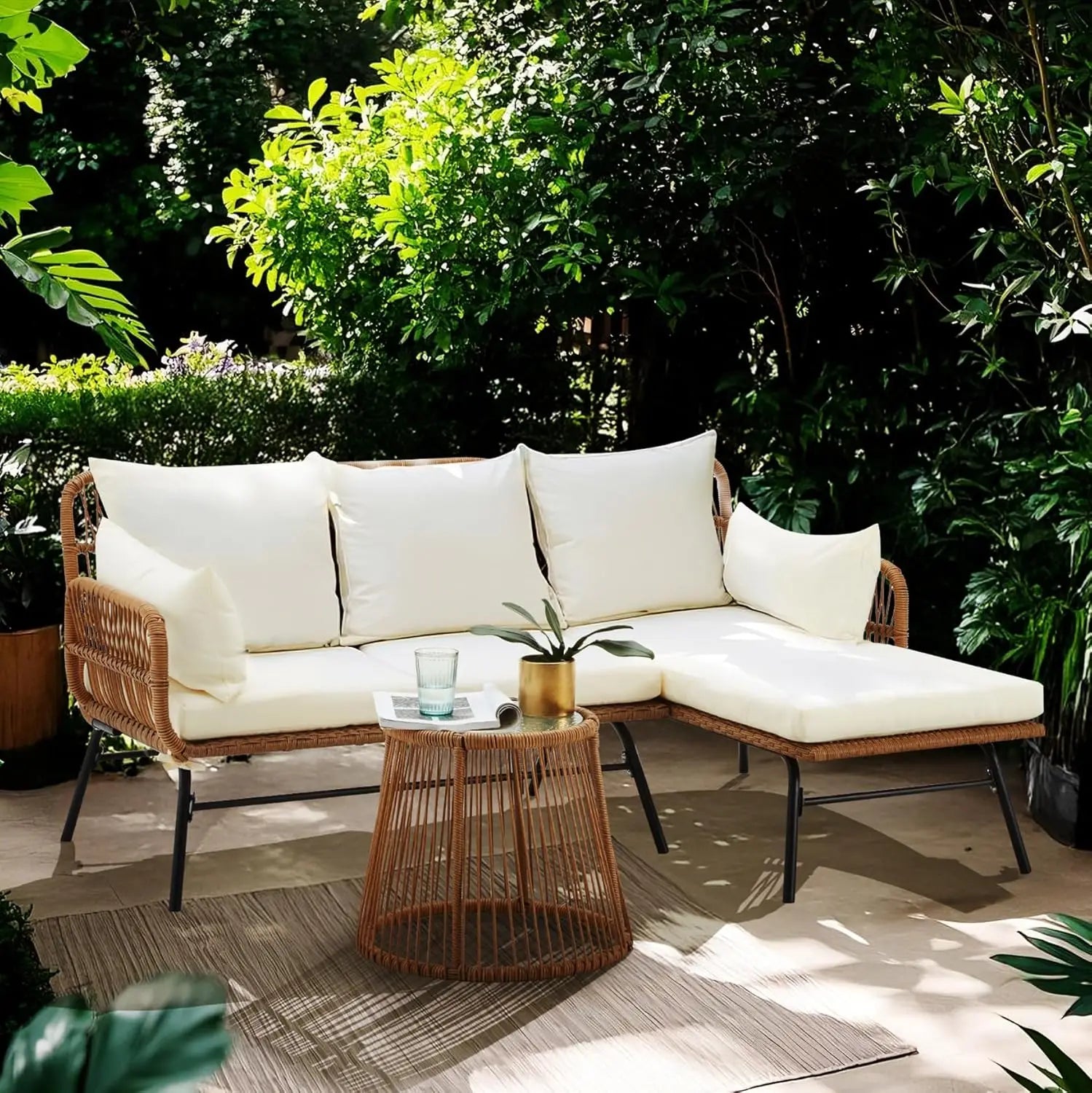 L-Shaped Patio Lounge Set