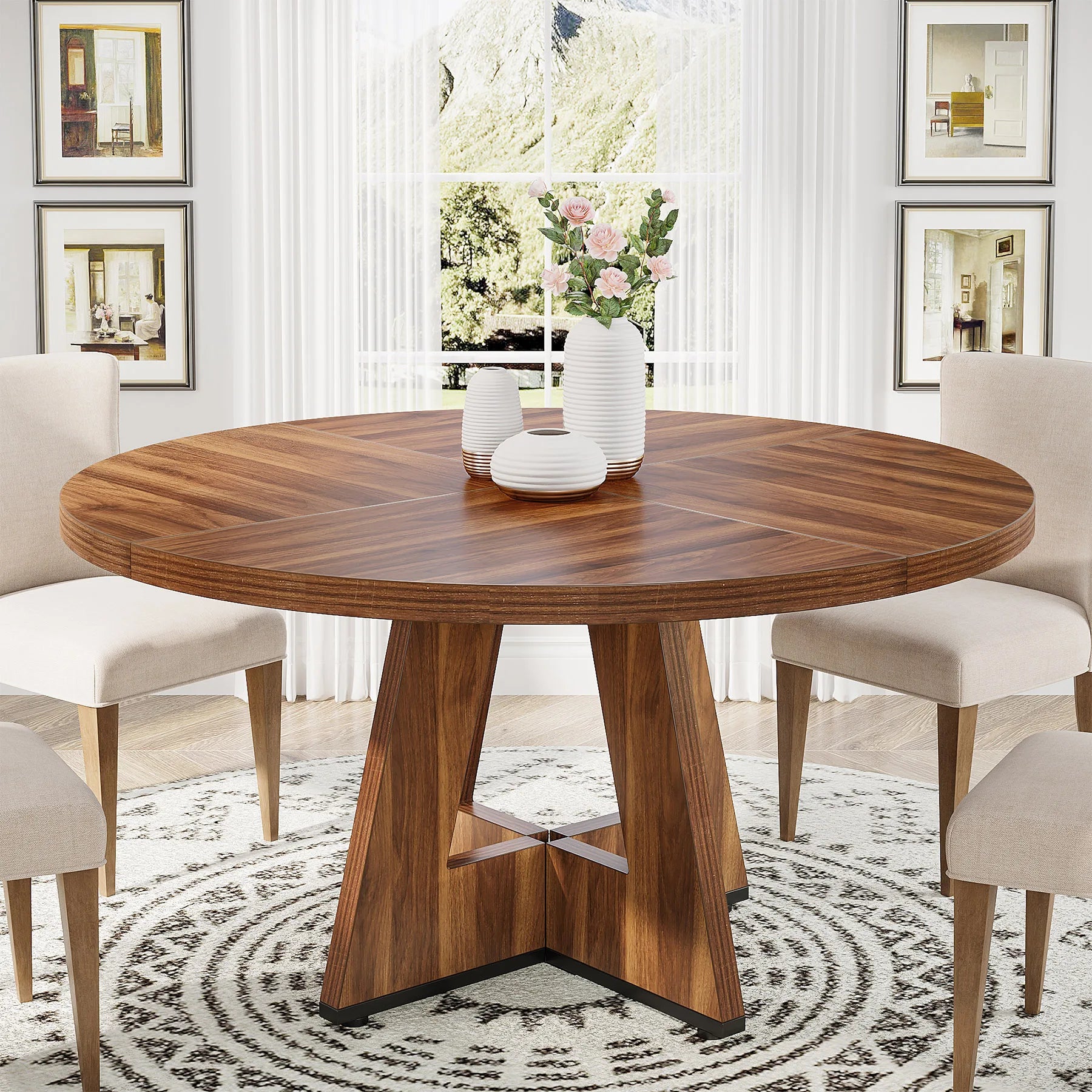 Farmhouse Round Dining Table