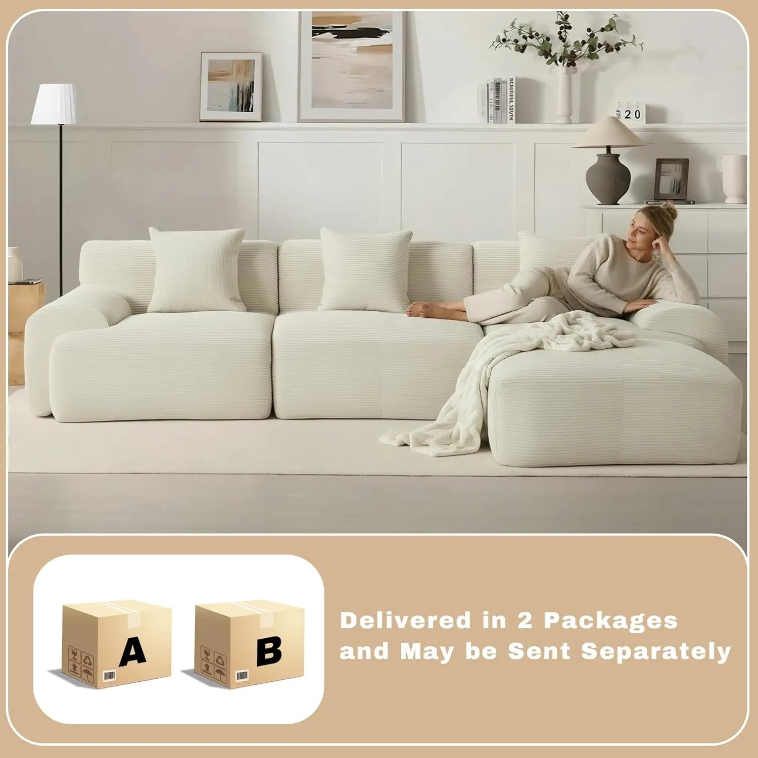 Modular Sectional Sofa with Ottoman