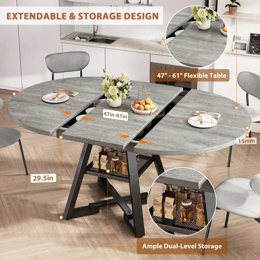 Extendable Round Dining Table