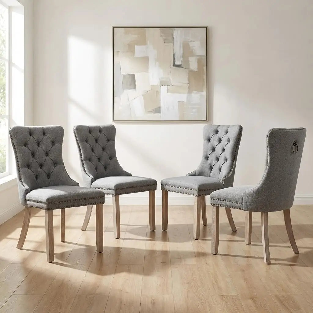 Tufted Velvet Dining Chairs Set of 4