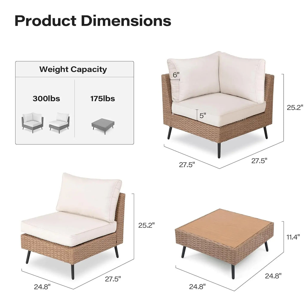 Rattan Patio Conversation Set