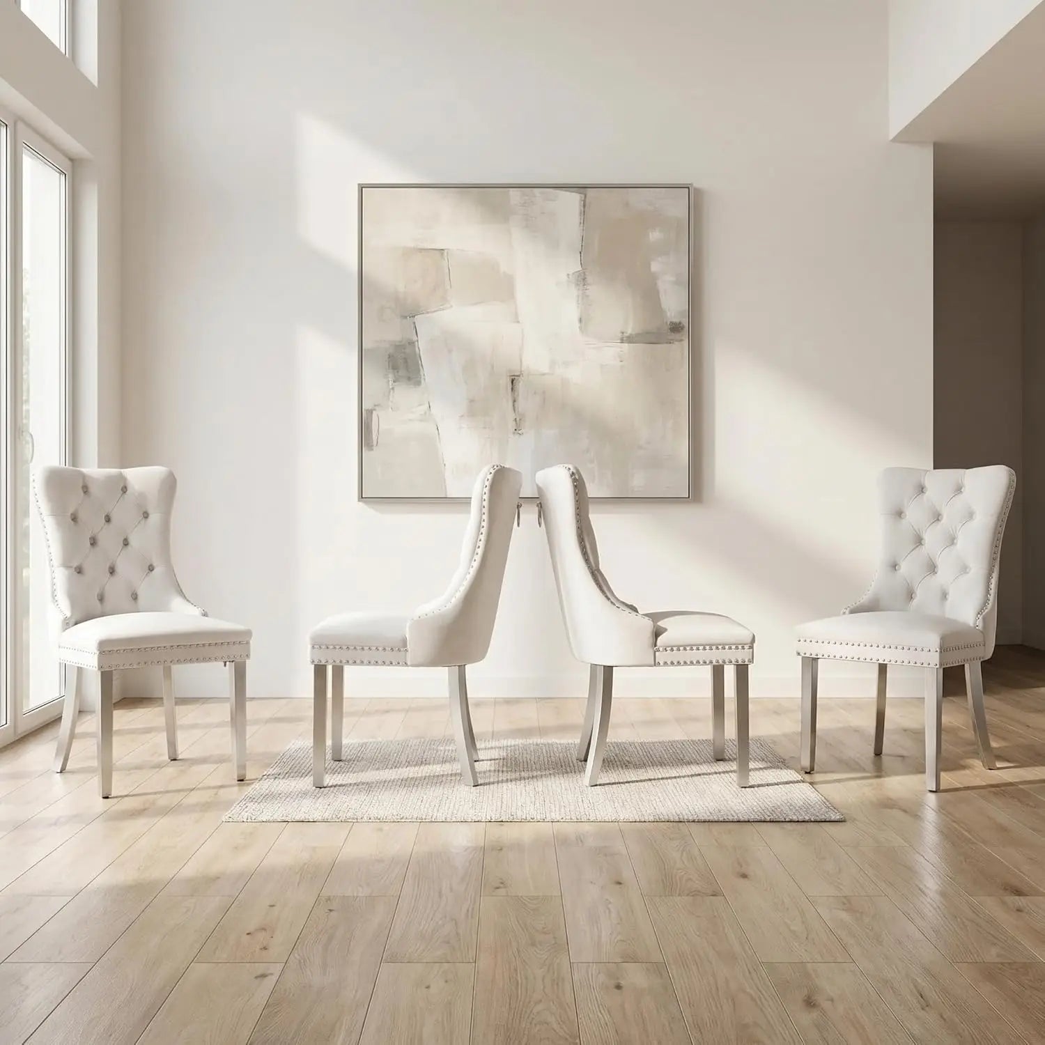 Tufted Velvet Dining Chairs Set of 4