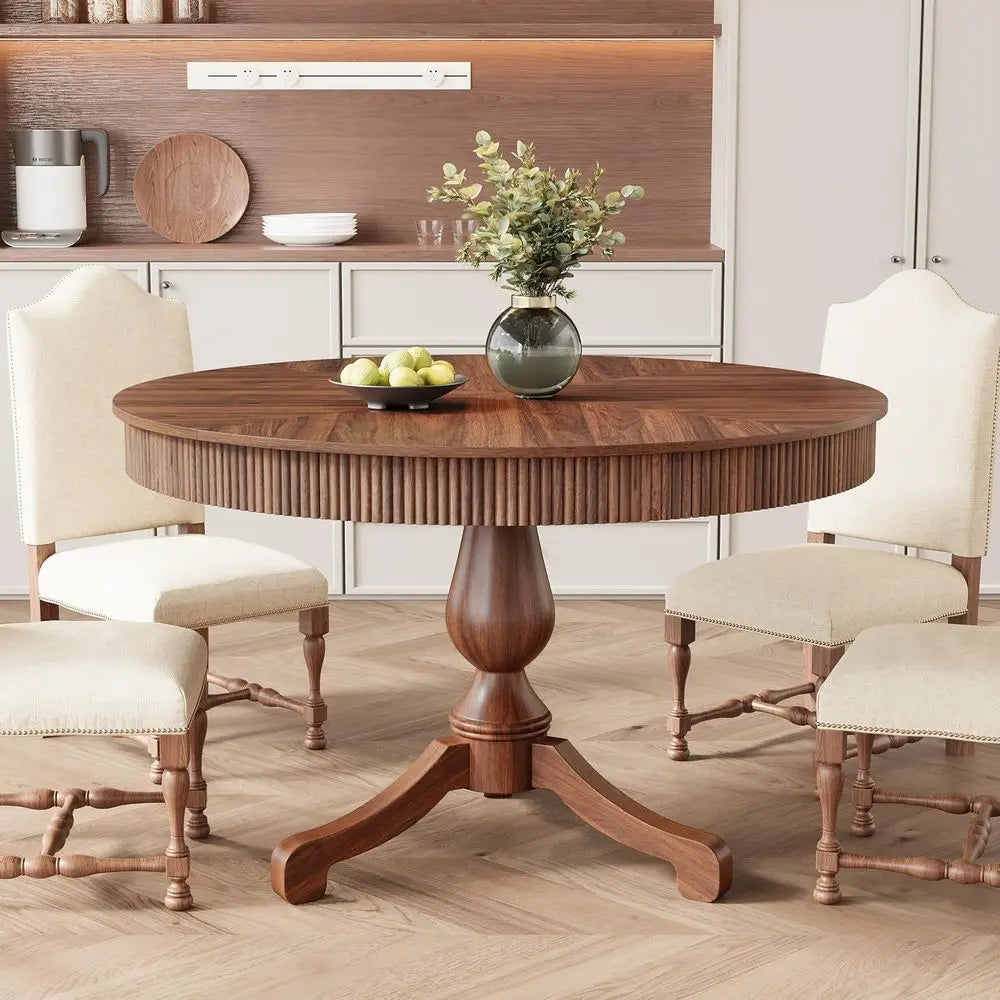 Walnut Round Dining Table