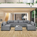 Grey Wicker Sectional Set