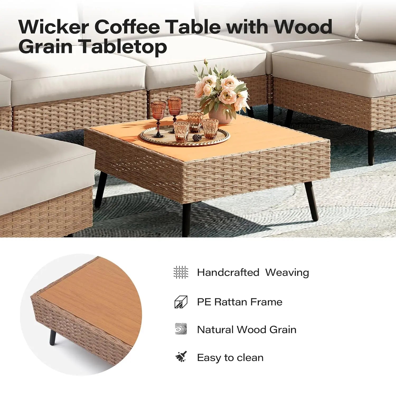 Rattan Patio Conversation Set