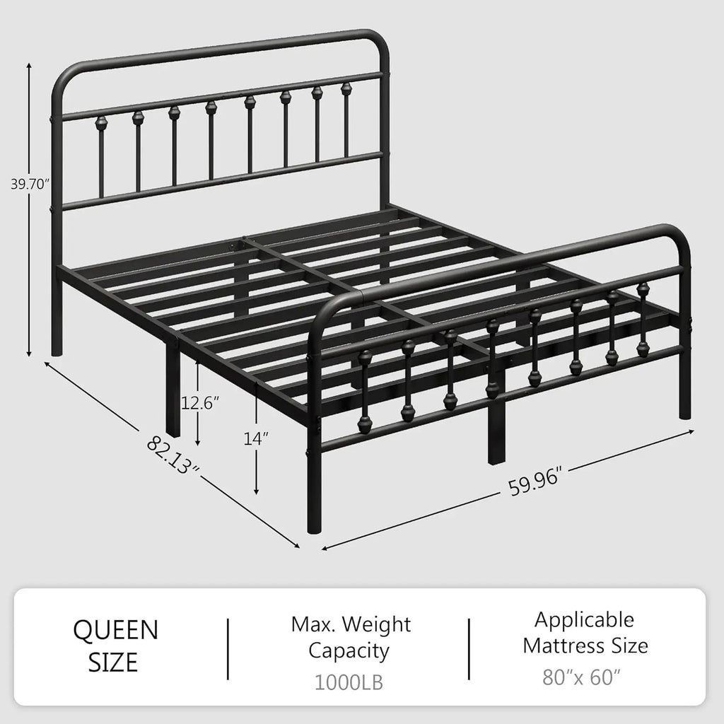 Victorian Metal Platform Bed
