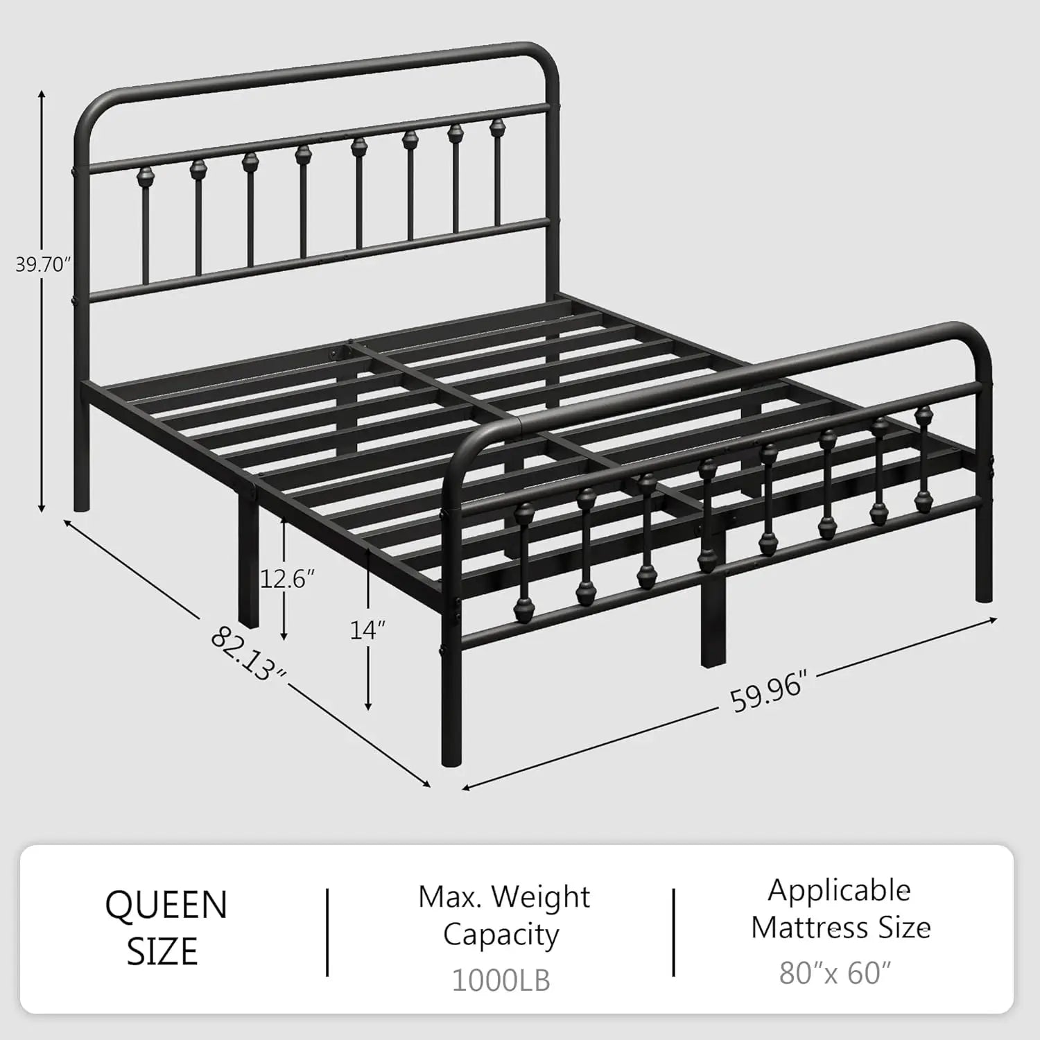 Victorian Metal Platform Bed