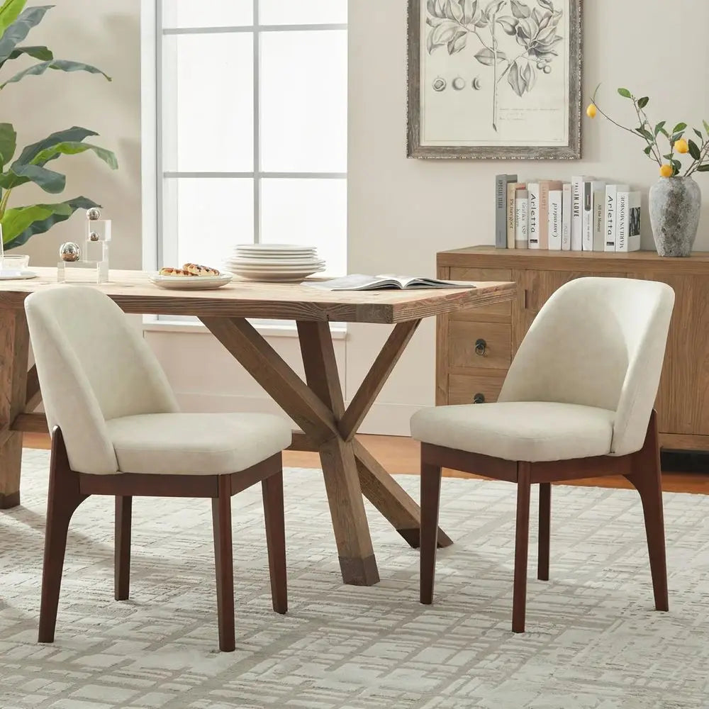 Faux Leather Dining Chairs Set of 2