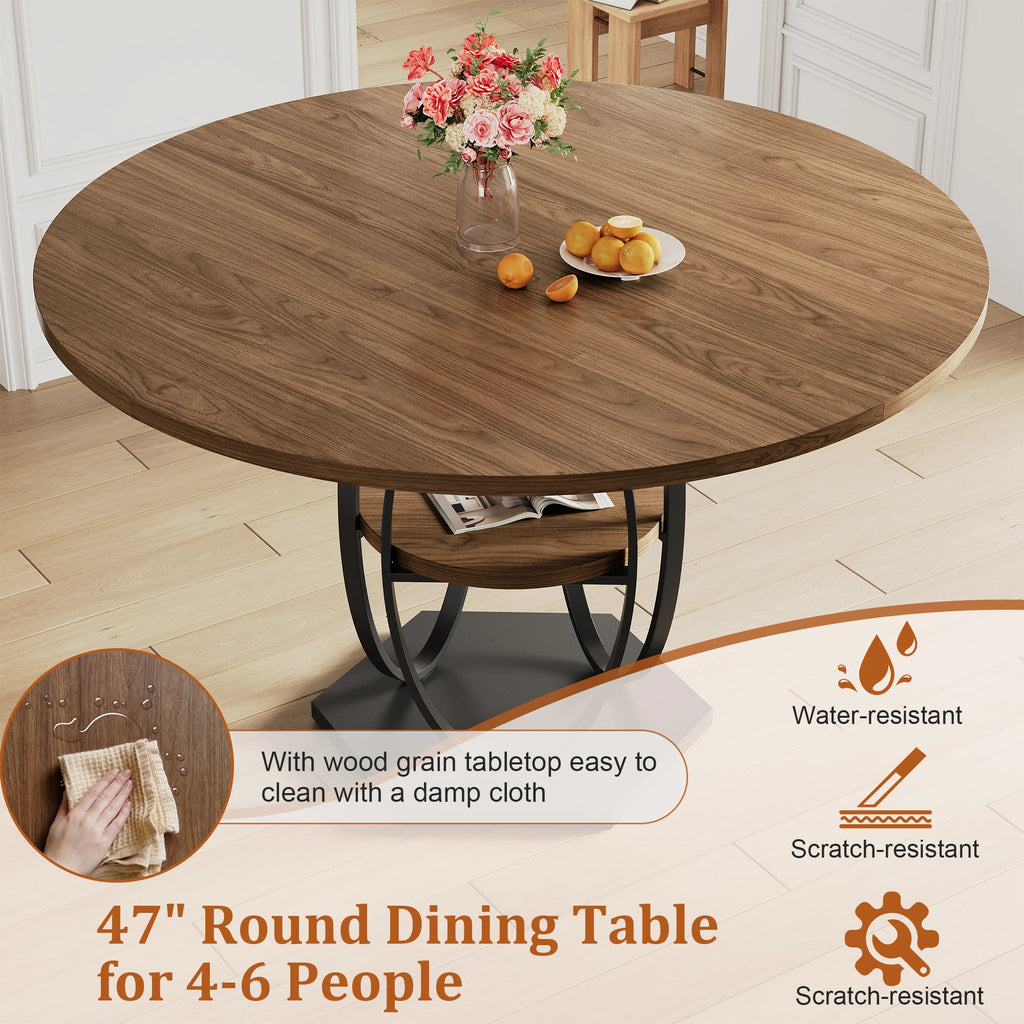 Round Dining Table for 4–6