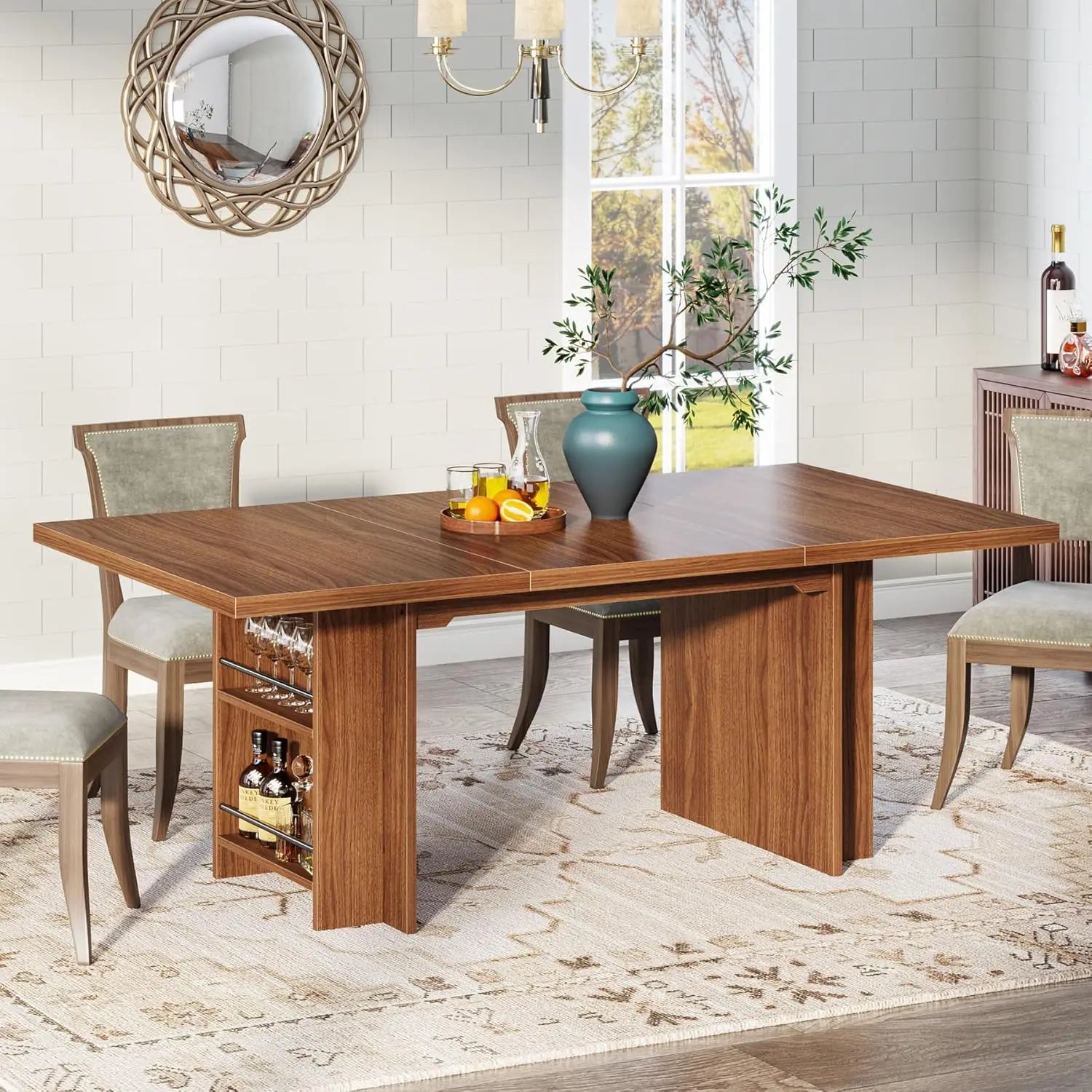 Farmhouse Dining Table with Storage