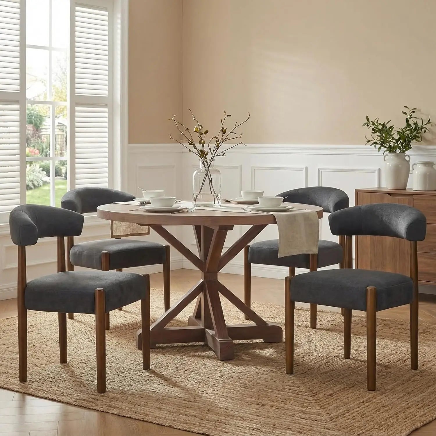 Walnut Dining Chairs Set of 4