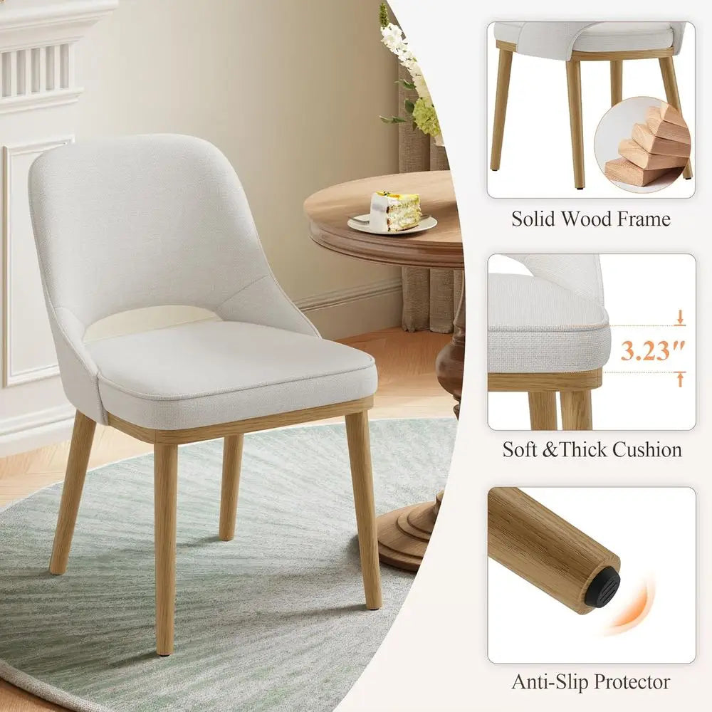 Curved Back Dining Chairs Set of 6