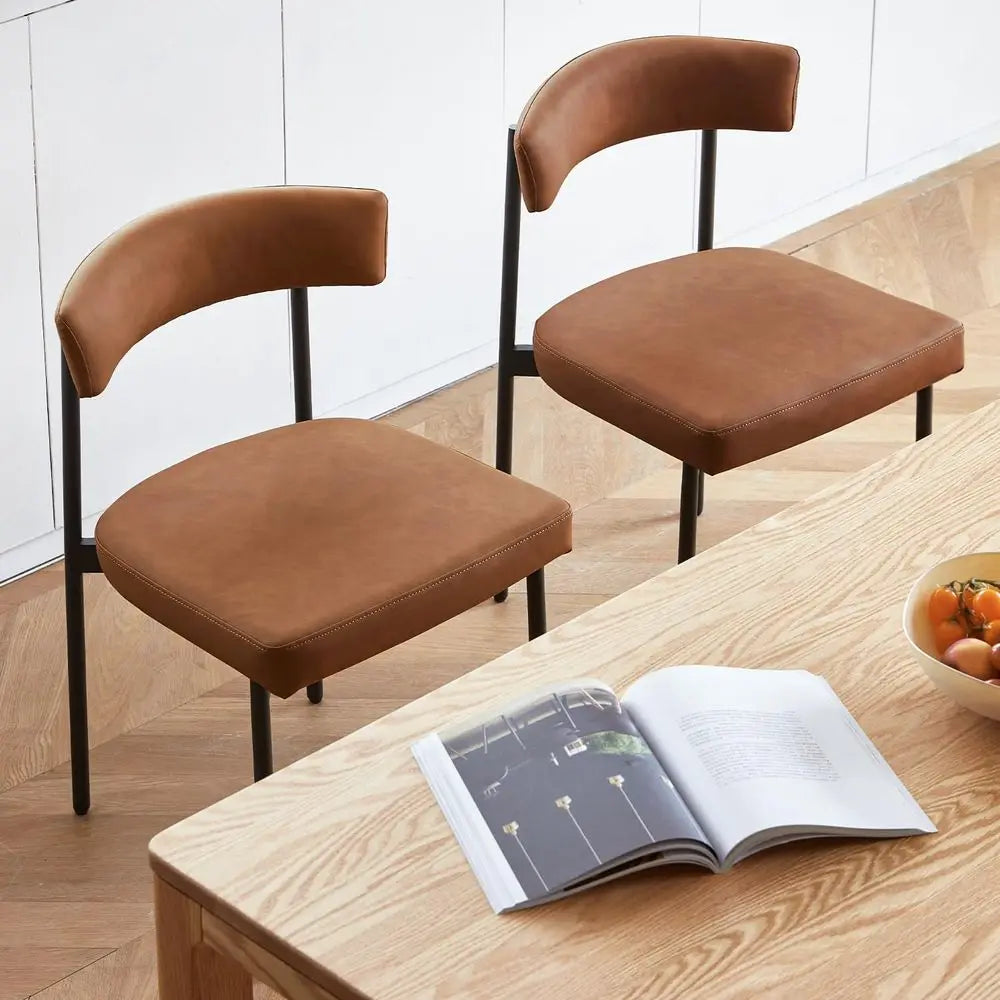 Faux Leather Dining Chairs Set of 4