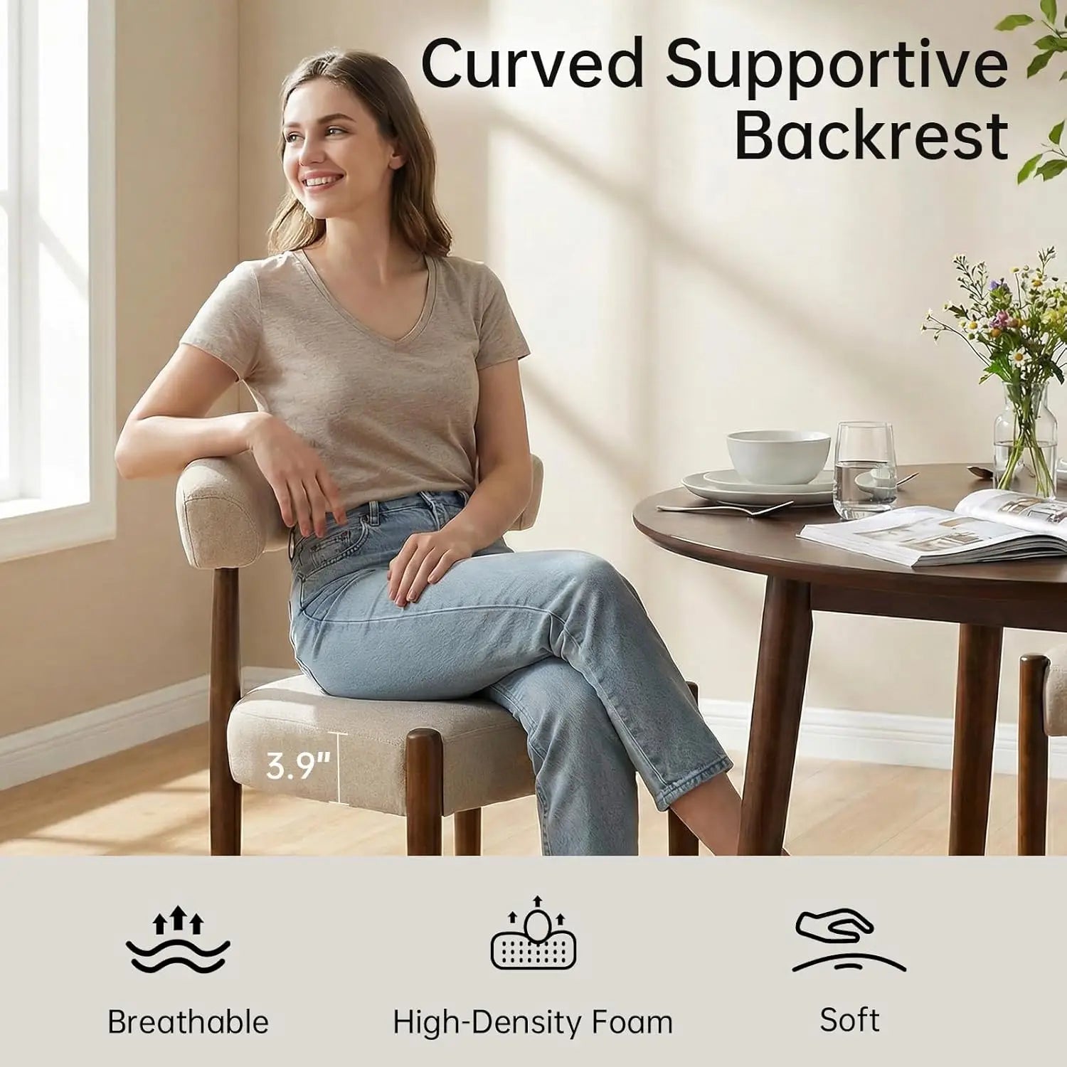 Walnut Dining Chairs Set of 4