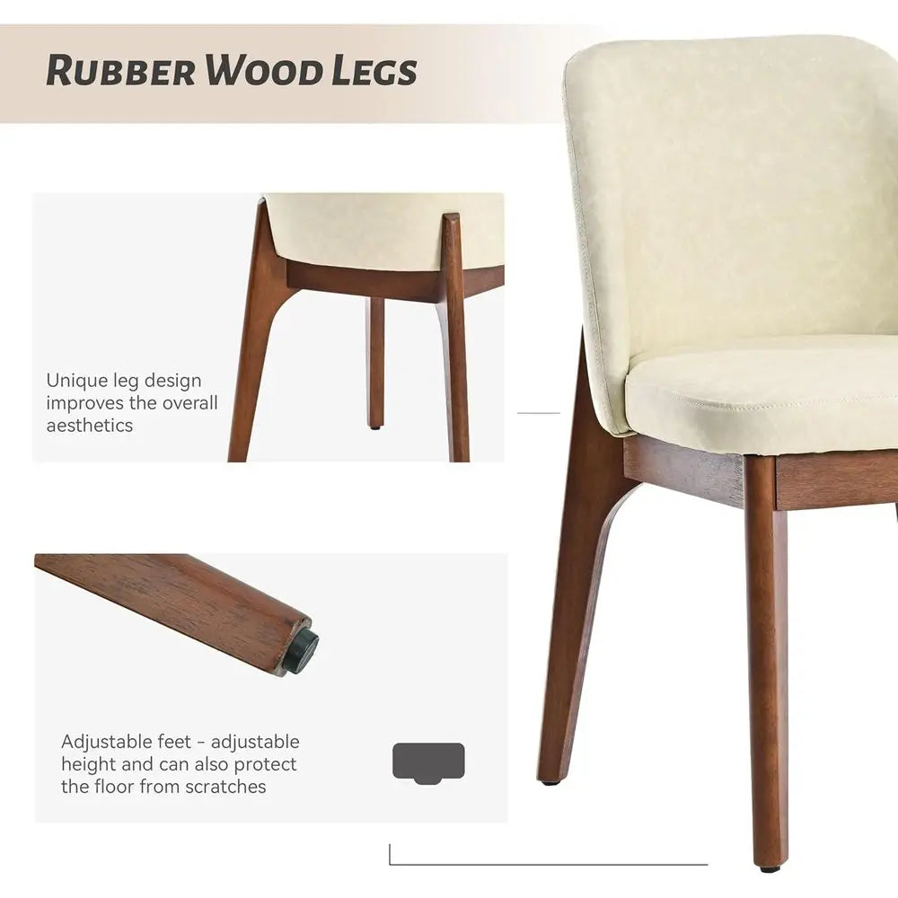 Faux Leather Dining Chairs Set of 2
