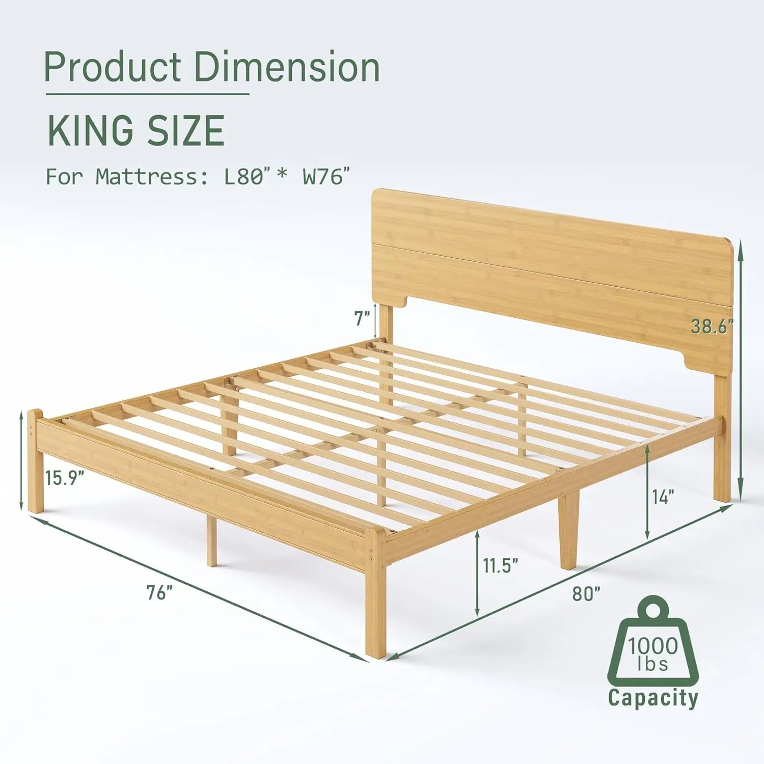 Bamboo King Bed Frame