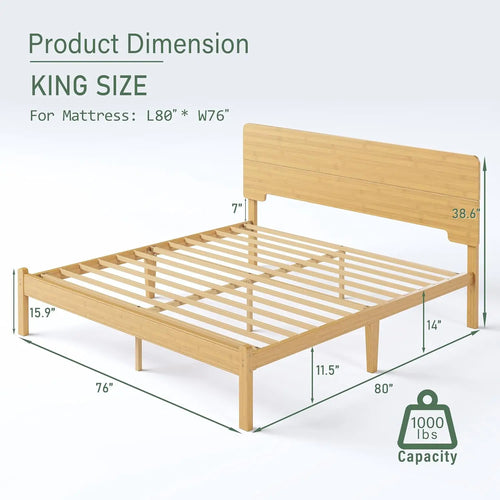 Bamboo King Bed Frame
