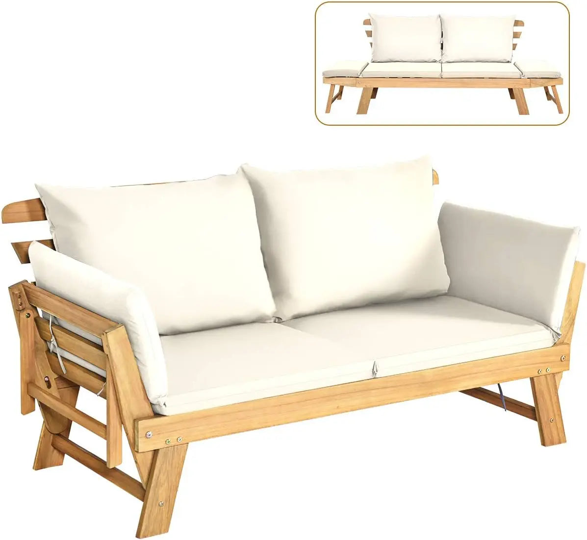 Convertible Acacia Daybed Sofa