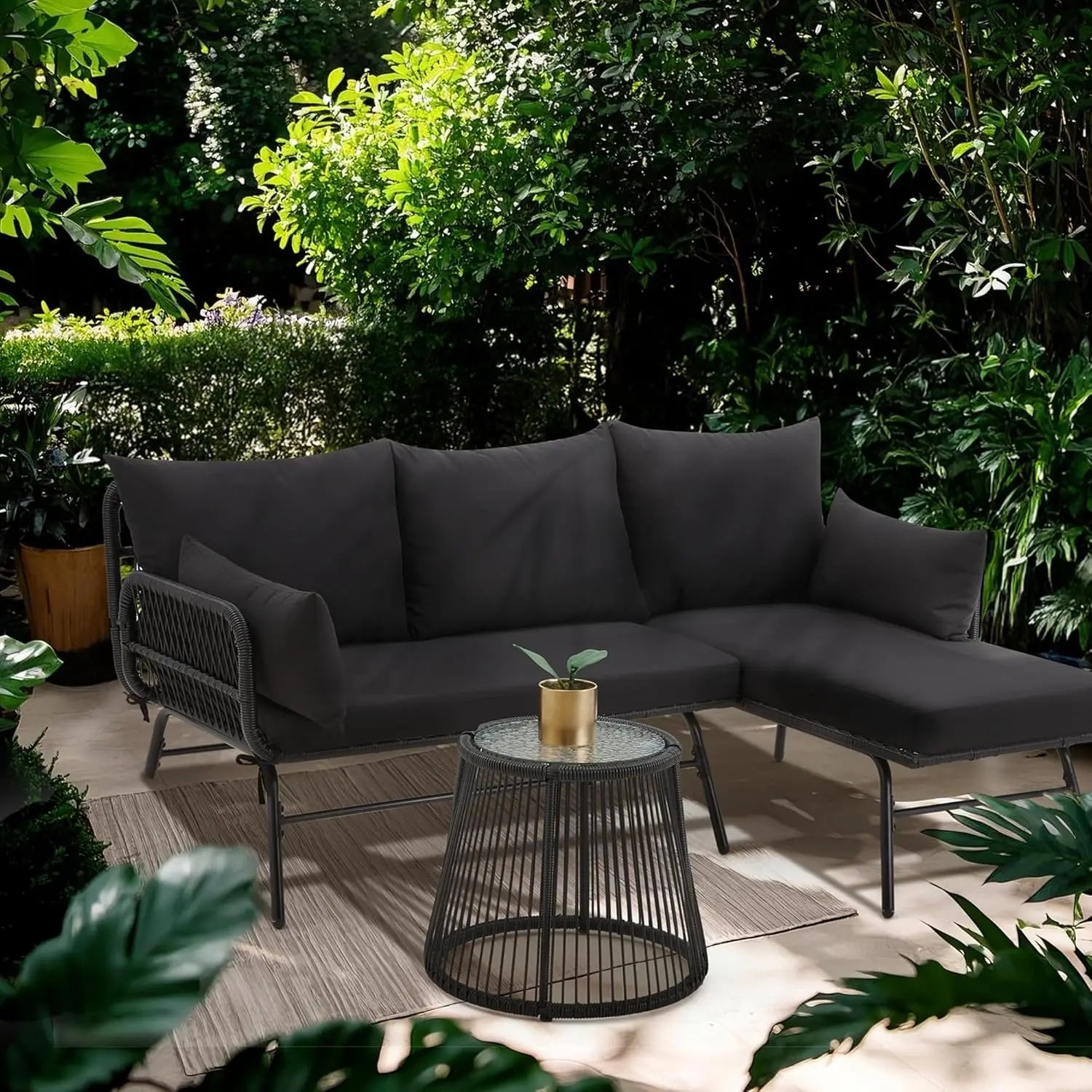 L-Shaped Patio Lounge Set