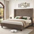 King Corduroy Wingback Bed