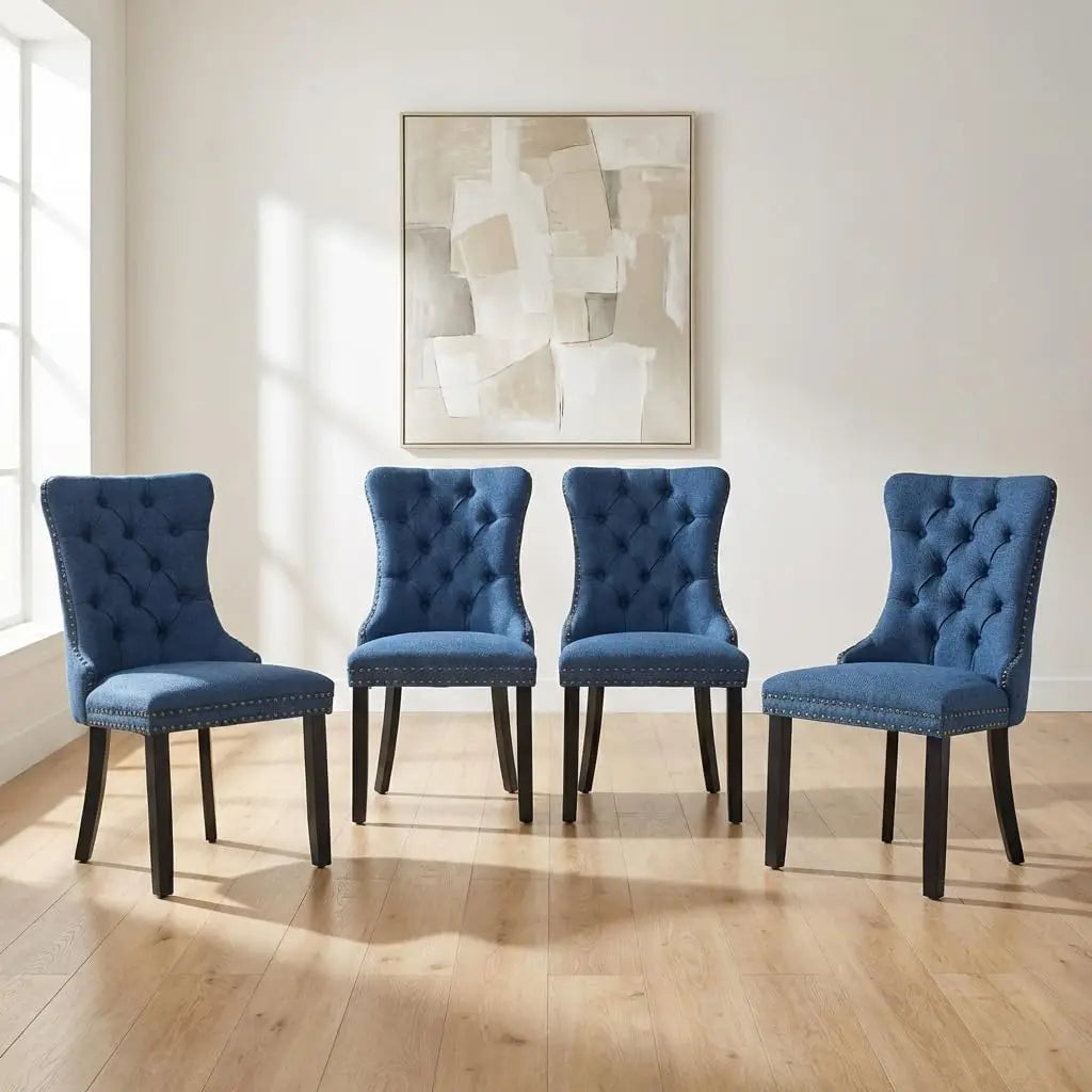 Tufted Velvet Dining Chairs Set of 4