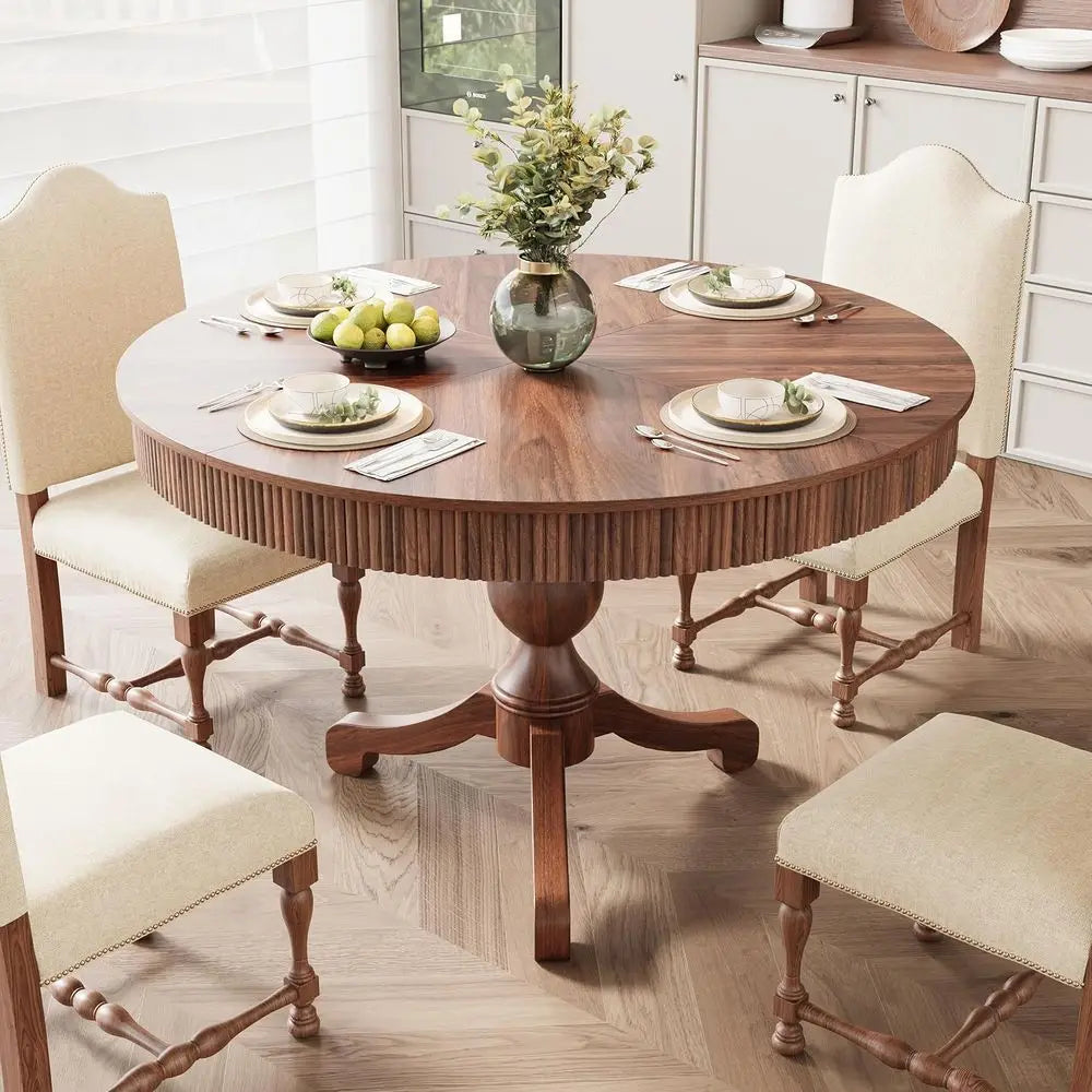 Walnut Round Dining Table