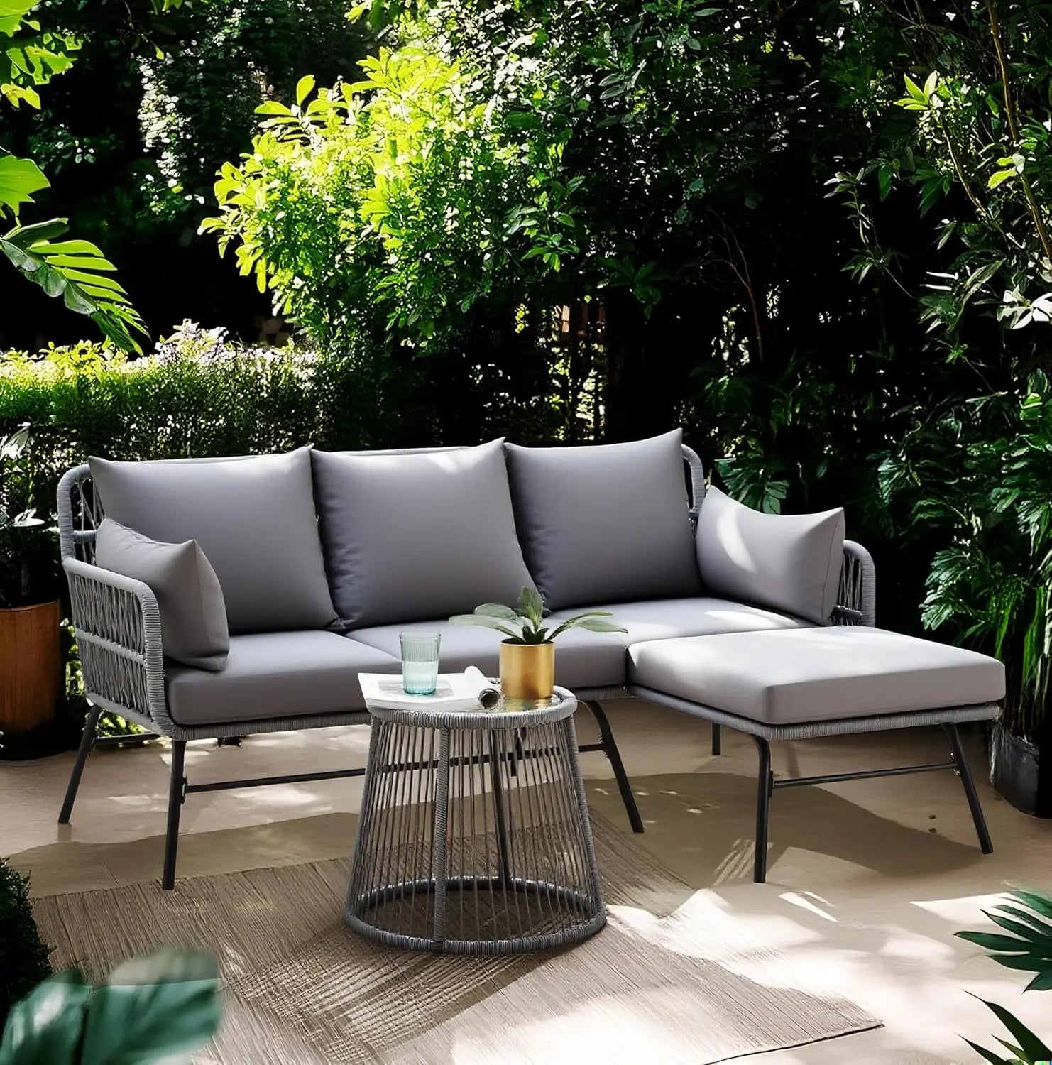 L-Shaped Patio Lounge Set