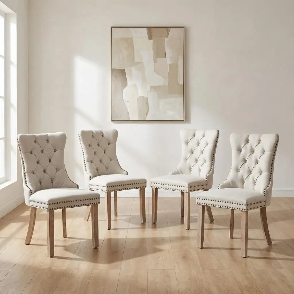 Tufted Velvet Dining Chairs Set of 4