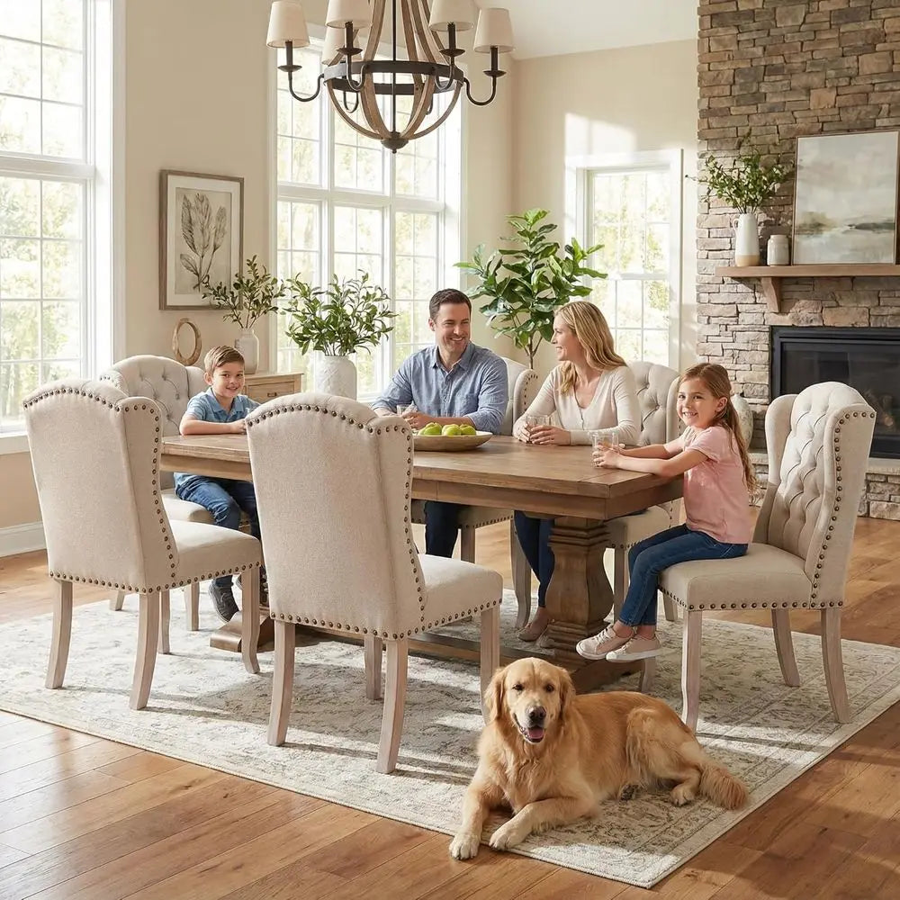 Wingback Arm Dining Chairs Set of 6