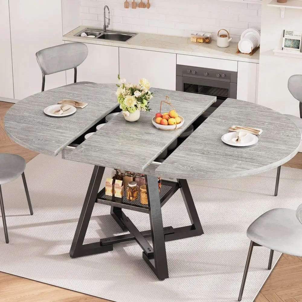 Extendable Round Dining Table
