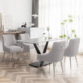 Velvet Pleated Dining Chairs Set of 6
