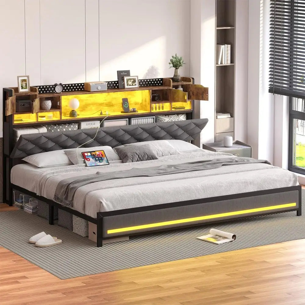 King Upholstered Storage Bed