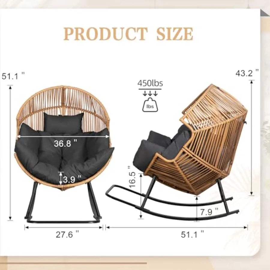 Wicker Egg Rocking Chair