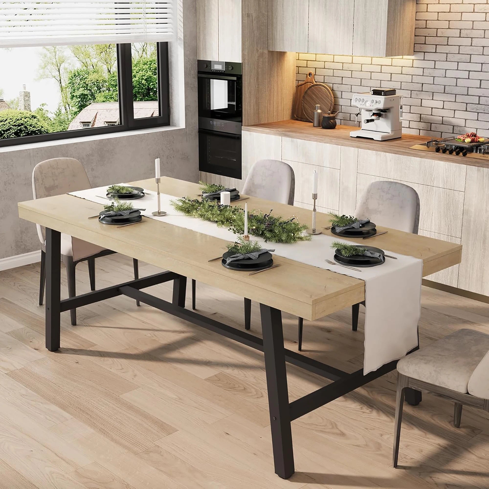 Industrial Dining Table for 6–8