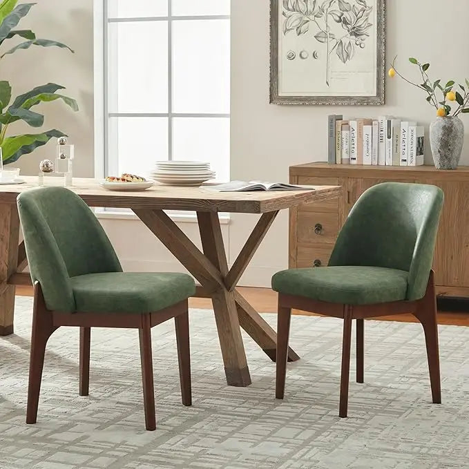 Faux Leather Dining Chairs Set of 2