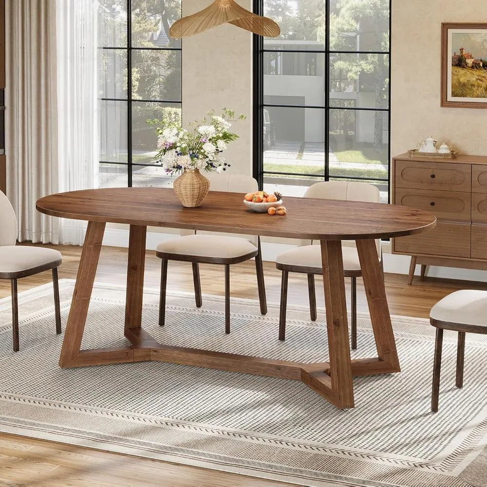Solid Wood Oval Dining Table