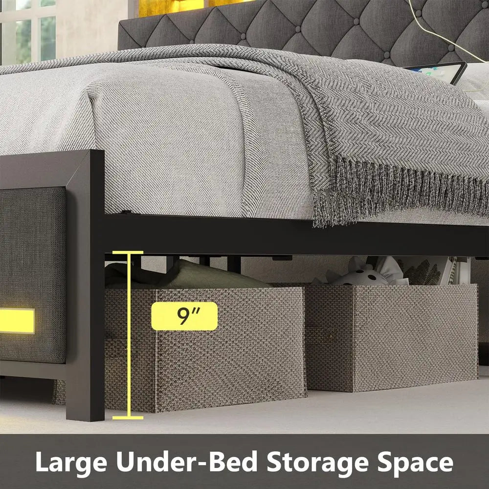 King Upholstered Storage Bed