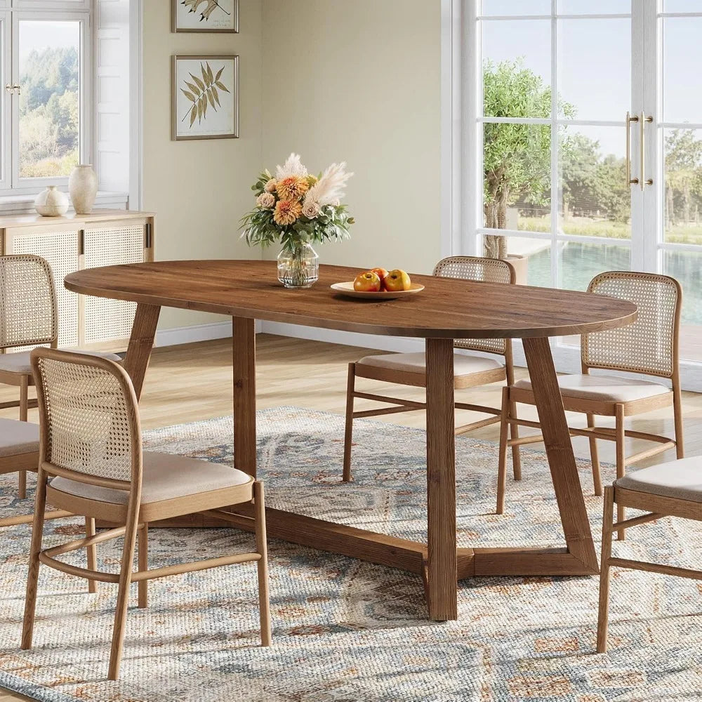Solid Wood Oval Dining Table