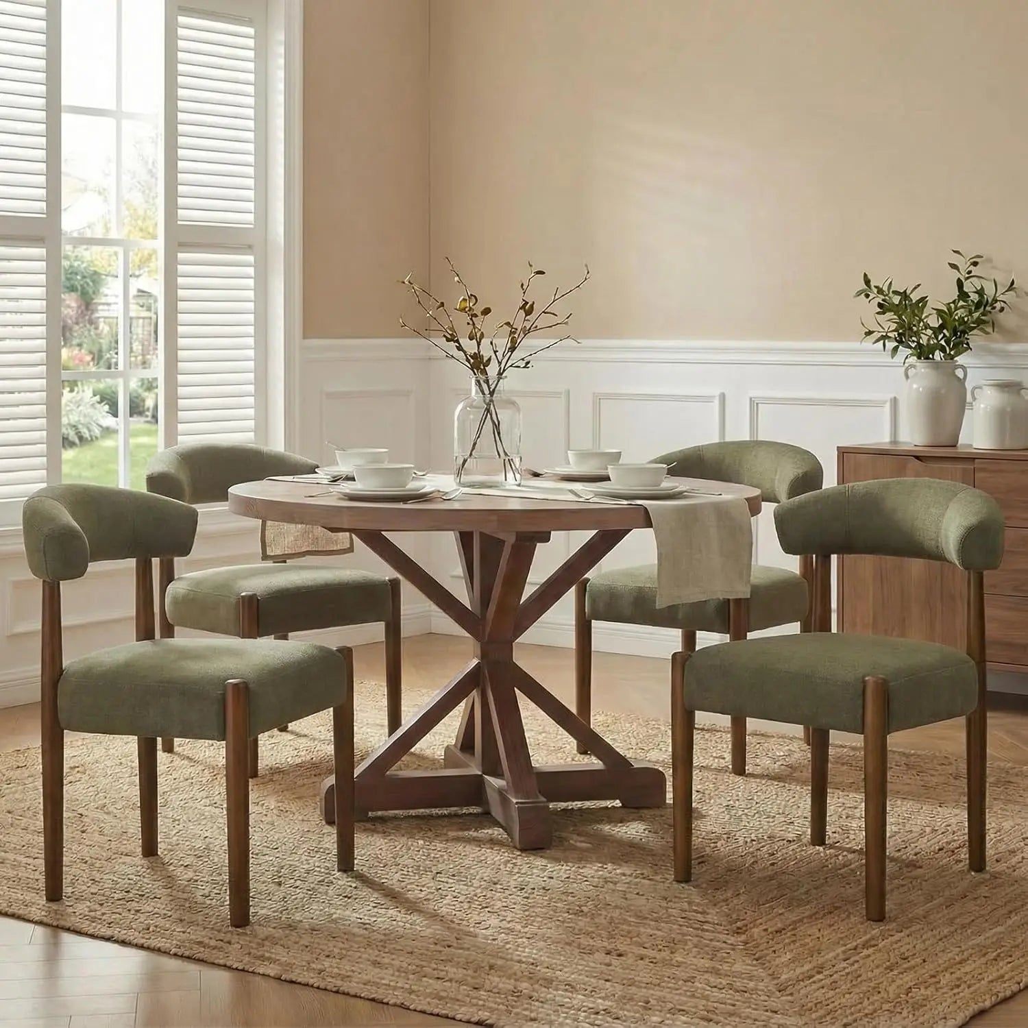Walnut Dining Chairs Set of 4