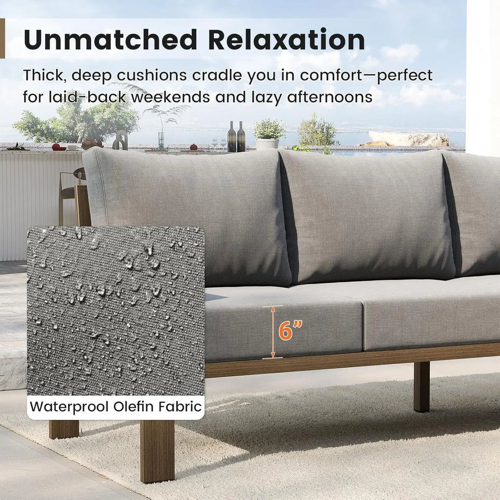 Metal Patio Sectional Sofa Set