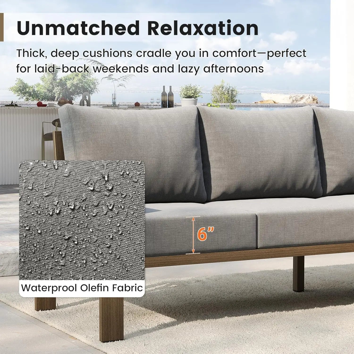 Metal Patio Sectional Sofa Set