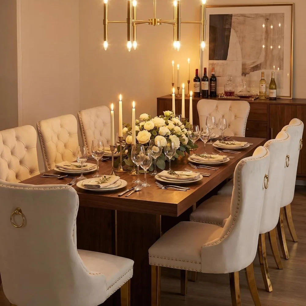 Tufted Velvet Dining Chairs Set of 4