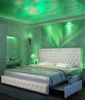 Queen LED Platform Bed with Storage Drawers
